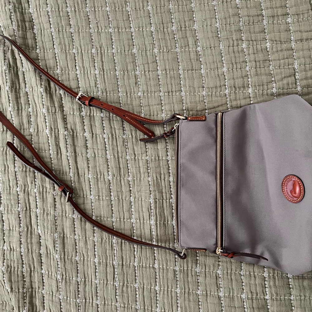 Dooney & Bourke Gray and Brown Crossbody Bag